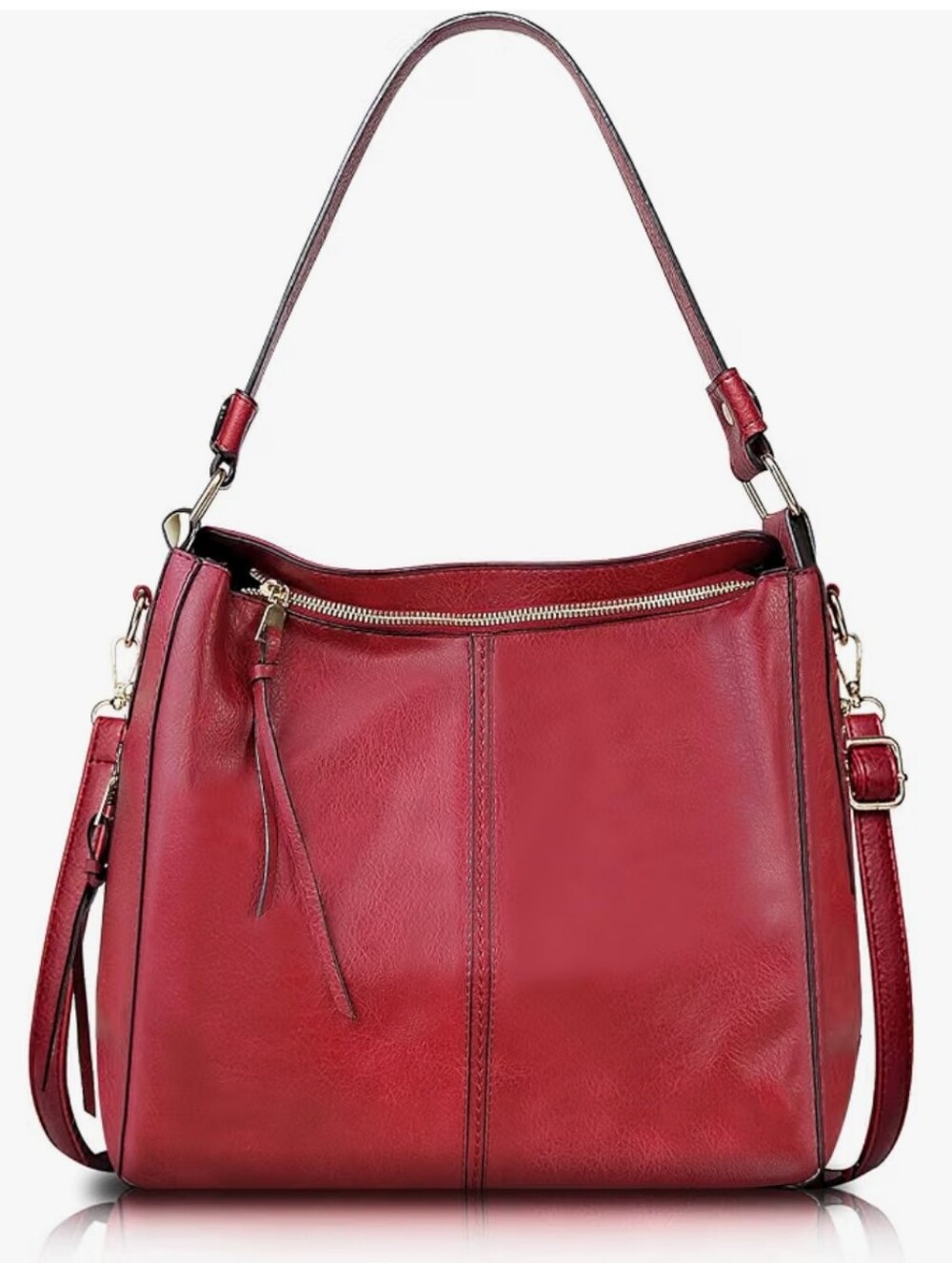 Multi-Pocket Shoulder Bag Faux Leather Hobo Bag